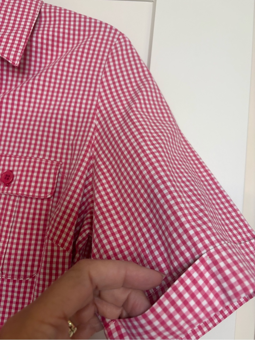 Chadwicks of Boston Pink & White Gingham Shirt Dress | Cotton | Size 12/14 - Picture 4 of 15